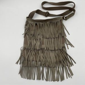 American Eagle Leather/Cotton Fringe Purse